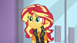 Size: 1920x1080 | Tagged: safe, screencap, character:sunset shimmer, episode:a fine line, g4, my little pony:equestria girls, female, geode of empathy, magical geodes, solo