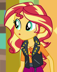 Size: 802x1001 | Tagged: safe, screencap, character:sunset shimmer, episode:a fine line, g4, my little pony:equestria girls, :o, cropped, cute, geode of empathy, magical geodes, open mouth, shimmerbetes, solo