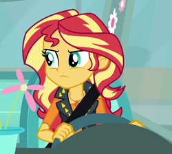 Size: 1005x900 | Tagged: safe, screencap, character:sunset shimmer, episode:driving miss shimmer, g4, my little pony:equestria girls, angry, cropped, driving miss shimmer: fluttershy, geode of empathy, magical geodes, solo