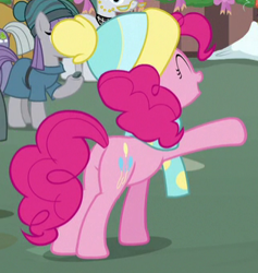 Size: 319x336 | Tagged: safe, screencap, character:pinkie pie, episode:best gift ever, g4, my little pony: friendship is magic, balloonbutt, cropped, plot