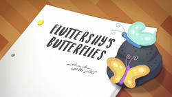 Size: 1920x1080 | Tagged: safe, screencap, episode:fluttershy's butterflies, g4, my little pony:equestria girls, butterfly, choose your own ending (season 1), no pony, rock, title card