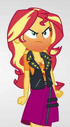 Size: 600x1080 | Tagged: safe, screencap, character:sunset shimmer, equestria girls:rollercoaster of friendship, g4, my little pony:equestria girls, angry, cropped, geode of empathy, magical geodes, red face, shrunken pupils, solo, sunset shimmer is not amused, unamused