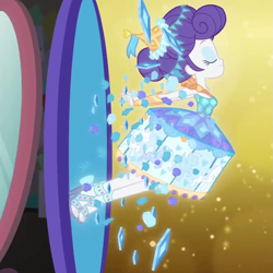 Size: 1079x1079 | Tagged: safe, screencap, character:rarity, episode:the other side, g4, my little pony:equestria girls, carousel, carousel dress, clothing, cropped, feet, music video, sandals, solo