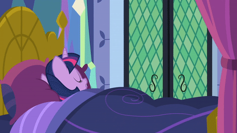 Size: 476x268 | Tagged: safe, screencap, character:twilight sparkle, character:twilight sparkle (alicorn), species:alicorn, species:pony, episode:a health of information, g4, my little pony: friendship is magic, animated, bed, bedroom, female, gif, loop, perfect loop, pillow, princess, sleeping, solo