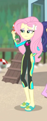 Size: 171x435 | Tagged: safe, screencap, character:fluttershy, episode:blue crushed (a.k.a baewatch), g4, my little pony:equestria girls, clothing, cropped, feet, female, flip-flops, geode of fauna, magical geodes, sandals, swimsuit, wetsuit