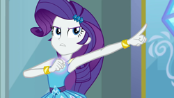 Size: 1280x720 | Tagged: safe, screencap, character:rarity, episode:super squad goals, g4, my little pony:equestria girls, cropped, determined, fabulous, female, pointing, pose