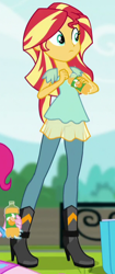 Size: 200x477 | Tagged: safe, screencap, character:pinkie pie, character:sunset shimmer, equestria girls:dance magic, g4, my little pony:equestria girls, apple cider (drink), cropped, drink, female, offscreen character