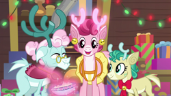 Size: 1280x720 | Tagged: safe, screencap, character:alice, character:aurora, character:bori, species:deer, species:pony, species:reindeer, episode:best gift ever, g4, my little pony: friendship is magic
