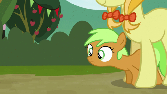 Size: 576x324 | Tagged: safe, screencap, character:apple crumble, character:jonagold, character:winona, episode:apple family reunion, g4, my little pony: friendship is magic, animated, apple family member, filly