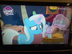 Size: 4160x3120 | Tagged: safe, screencap, character:trixie, species:pony, episode:on the road to friendship, chinese, irl, photo, yoyotv