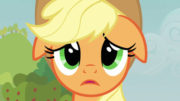 Size: 576x324 | Tagged: safe, screencap, character:applejack, episode:apple family reunion, g4, my little pony: friendship is magic, animated, crying, floppy ears, unhapplejack