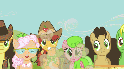 Size: 480x270 | Tagged: safe, screencap, character:apple fritter, character:apple rose, character:applejack, character:big mcintosh, character:braeburn, character:bushel, character:florina tart, character:golden delicious, character:half baked apple, character:hoss, character:meadow song, character:red gala, character:wensley, species:earth pony, species:pony, episode:apple family reunion, g4, my little pony: friendship is magic, animated, apple family, apple family member, apple fritter (food), male, raise this barn, stallion