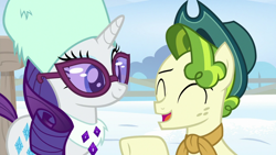 Size: 1280x720 | Tagged: safe, screencap, character:pistachio, character:rarity, species:pony, episode:best gift ever, g4, my little pony: friendship is magic