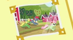 Size: 1175x649 | Tagged: safe, screencap, character:apple split, character:florina tart, character:half baked apple, character:wensley, episode:apple family reunion, g4, my little pony: friendship is magic, apple family member