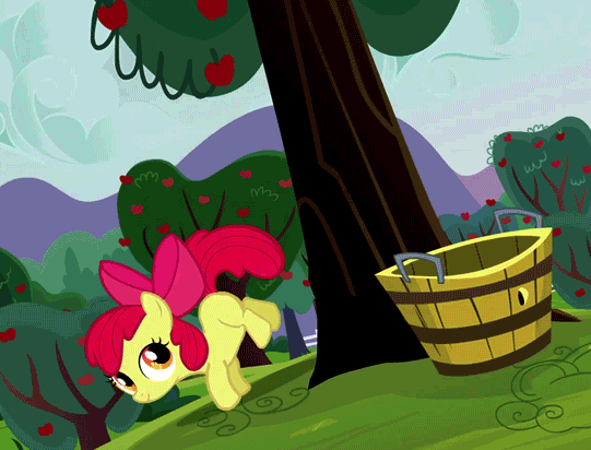 Size: 541x412 | Tagged: safe, screencap, character:apple bloom, episode:apple family reunion, g4, my little pony: friendship is magic, animated, applebucking, kicking, practice, practice makes perfect, practicing, training