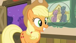 Size: 1263x712 | Tagged: safe, screencap, character:applejack, episode:apple family reunion, g4, my little pony: friendship is magic, painting