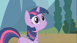 Size: 1366x768 | Tagged: safe, screencap, character:twilight sparkle, species:pony, species:unicorn, episode:swarm of the century, g4, my little pony: friendship is magic, bill clinton, female, mare, solo, youtube caption