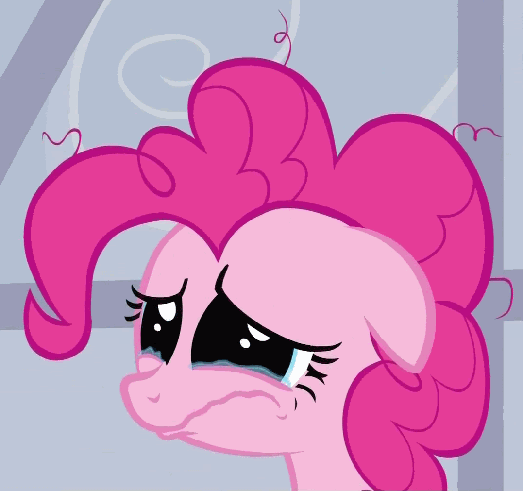 Size: 1077x1011 | Tagged: safe, screencap, character:pinkie pie, episode:baby cakes, g4, my little pony: friendship is magic, animated, crying, gif, sad, solo, teary eyes