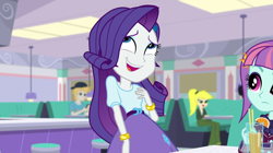 Size: 1912x1072 | Tagged: safe, screencap, character:rarity, character:sunny flare, equestria girls:dance magic, g4, my little pony:equestria girls, background human, female, gold rush (character), male