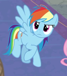 Size: 349x394 | Tagged: safe, screencap, character:rainbow dash, species:pegasus, species:pony, episode:best gift ever, episode:mystery voice, g4, my little pony: friendship is magic, cropped, cutie mark, hearth's warming shorts, solo, wings