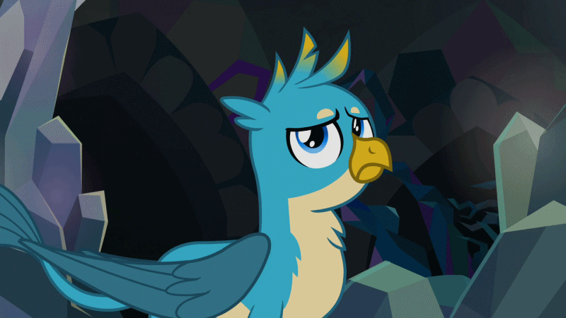 Size: 800x450 | Tagged: safe, screencap, character:gallus, species:griffon, episode:what lies beneath, g4, my little pony: friendship is magic, animated, cute, gallabetes, gif, male, solo, spread wings, wingboner, wings