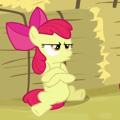Size: 400x400 | Tagged: safe, screencap, character:apple bloom, episode:apple family reunion, g4, my little pony: friendship is magic, animated, grumpy