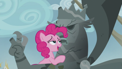 Size: 1920x1080 | Tagged: safe, screencap, character:pinkie pie, episode:the lost treasure of griffonstone, g4, my little pony: friendship is magic, king grover, lidded eyes, statue