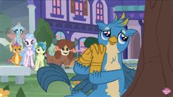 Size: 2208x1242 | Tagged: safe, screencap, character:gallus, character:ocellus, character:sandbar, character:silverstream, character:smolder, character:yona, species:changedling, species:changeling, species:classical hippogriff, species:dragon, species:earth pony, species:griffon, species:hippogriff, species:pony, species:reformed changeling, species:yak, episode:what lies beneath, g4, my little pony: friendship is magic, bow, cloven hooves, colored hooves, cute, dragoness, female, gallabetes, galluree, hair bow, jewelry, male, monkey swings, necklace, sandbar is not amused, student six, teenager