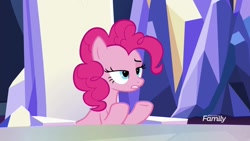 Size: 1920x1080 | Tagged: safe, screencap, character:pinkie pie, species:pony, episode:a rockhoof and a hard place, g4, my little pony: friendship is magic, raised eyebrow, solo