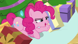 Size: 1280x720 | Tagged: safe, screencap, character:pinkie pie, species:earth pony, species:pony, episode:the great escape room, female, mare, open mouth, smiling, solo