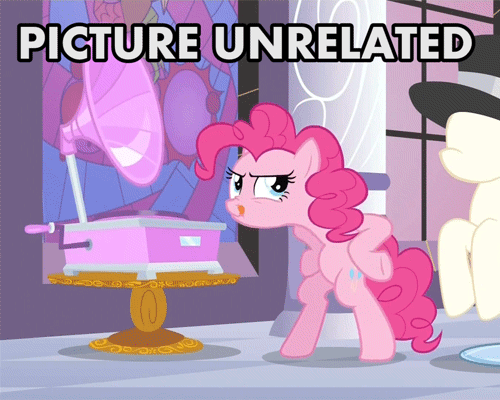 Size: 500x400 | Tagged: safe, screencap, character:pinkie pie, species:earth pony, species:pony, episode:a canterlot wedding, g4, my little pony: friendship is magic, animated, bipedal, female, gif, gramophone, mare, picture unrelated, record player, solo, tongue out