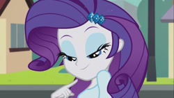 Size: 1920x1080 | Tagged: safe, screencap, character:rarity, episode:player piano, equestria girls:rainbow rocks, g4, my little pony:equestria girls, bedroom eyes, jewelry, lidded eyes, pointing, solo, sparkles
