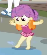 Size: 201x236 | Tagged: safe, screencap, episode:x marks the spot, g4, my little pony:equestria girls, baby, barefoot, child, clothing, cropped, cute, feet, one-piece swimsuit, picture for breezies, swimsuit, toddler, water lily (equestria girls), wet hair
