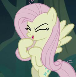 Size: 710x720 | Tagged: safe, screencap, character:fluttershy, character:mean fluttershy, species:pony, episode:the mean 6, g4, my little pony: friendship is magic, clone, cropped, evil laugh, eyes closed, female, flying, laughing