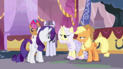 Size: 1280x720 | Tagged: safe, screencap, character:applejack, character:inky rose, character:lily lace, character:rarity, character:starstreak, species:earth pony, species:pegasus, species:pony, species:unicorn, episode:honest apple, g4, my little pony: friendship is magic, animated, female, literally, male, mare, sound, stallion, the princess bride, webm
