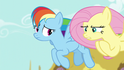 Size: 1280x720 | Tagged: safe, screencap, character:fluttershy, character:rainbow dash, species:pegasus, species:pony, episode:flutter brutter, g4, my little pony: friendship is magic, female, house