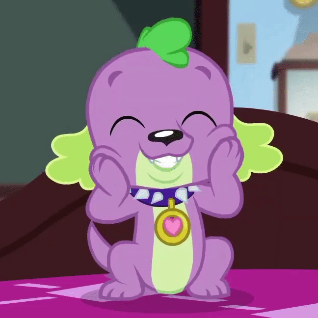 Size: 648x648 | Tagged: safe, screencap, character:spike, character:spike (dog), species:dog, episode:reboxing with spike!, g4, my little pony:equestria girls, animated, cropped, cute, eyes closed, gif, loop, male, paws, spikabetes, spike's dog collar, squishy cheeks, touching face