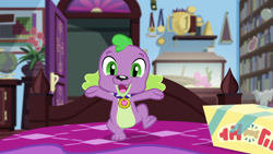 Size: 1280x720 | Tagged: safe, screencap, character:spike, character:spike (dog), species:dog, episode:reboxing with spike!, g4, my little pony:equestria girls, sci-twi's room