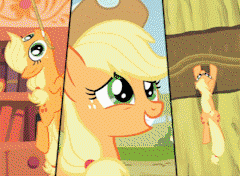 Size: 240x176 | Tagged: safe, screencap, character:apple bloom, character:applejack, character:fluttershy, character:pinkie pie, character:rainbow dash, character:rarity, character:scootaloo, character:sweetie belle, species:earth pony, species:human, species:pegasus, species:pony, species:unicorn, animated, cutie mark crusaders, dallas, female, filly, gif, larry hagman, mare, pmv, youtube link