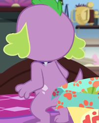 Size: 581x718 | Tagged: safe, screencap, character:spike, character:spike (dog), species:dog, episode:reboxing with spike!, g4, my little pony:equestria girls, bipedal, cropped, male, paws