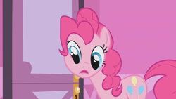 Size: 1280x720 | Tagged: safe, screencap, character:pinkie pie, species:pony, episode:suited for success, g4, my little pony: friendship is magic, pink, solo, squishy cheeks