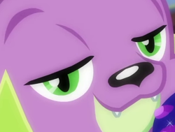 Size: 510x385 | Tagged: safe, screencap, character:spike, character:spike (dog), species:dog, episode:reboxing with spike!, g4, my little pony:equestria girls, cropped, male, smiling, smug, stupid sexy spike