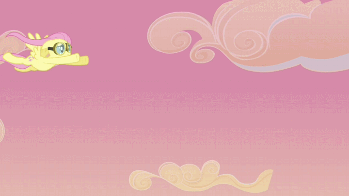 Size: 720x405 | Tagged: safe, screencap, character:fluttershy, species:pegasus, species:pony, episode:hurricane fluttershy, g4, my little pony: friendship is magic, animated, female, flying, gif, goggles, mare, solo