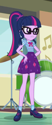 Size: 381x910 | Tagged: safe, screencap, character:twilight sparkle, character:twilight sparkle (scitwi), species:eqg human, episode:overpowered, g4, my little pony:equestria girls, clothing, cropped, female, geode of telekinesis, glasses, legs, magical geodes, ponytail, shoes, skirt