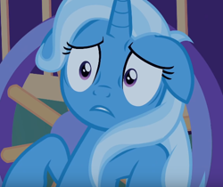 Size: 510x428 | Tagged: safe, screencap, character:trixie, species:pony, species:unicorn, episode:to where and back again, g4, my little pony: friendship is magic, cropped, female, floppy ears, mare, solo, trixie's wagon, wheel