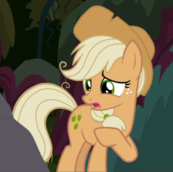Size: 946x939 | Tagged: safe, screencap, character:mean applejack, species:pony, episode:the mean 6, g4, my little pony: friendship is magic, clone, cropped, female, open mouth, solo