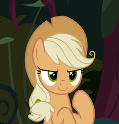 Size: 693x723 | Tagged: safe, screencap, character:mean applejack, species:pony, episode:the mean 6, g4, my little pony: friendship is magic, clone, cropped, female, smiling, solo