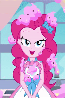 Size: 227x338 | Tagged: safe, screencap, character:pinkie pie, episode:the craft of cookies, g4, my little pony:equestria girls, animated, bedroom eyes, cropped, food, frosting, gif