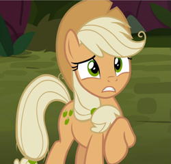 Size: 979x939 | Tagged: safe, screencap, character:mean applejack, species:pony, episode:the mean 6, g4, my little pony: friendship is magic, clone, cropped, female, raised hoof, solo