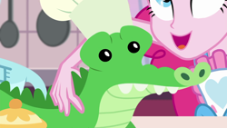 Size: 1280x720 | Tagged: safe, screencap, character:gummy, character:pinkie pie, episode:the craft of cookies, g4, my little pony:equestria girls, plushie, the pet of mystery